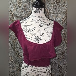 Elegant Burgundy Women's Top